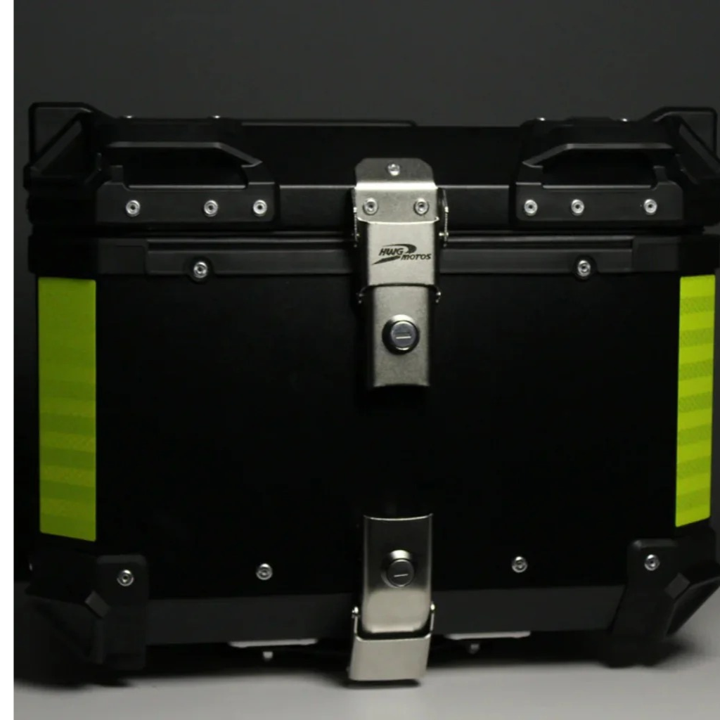 Baú Bauleto Moto Encosto Suporte Aluminio 45l C/forro E Base - HWG MOTOS