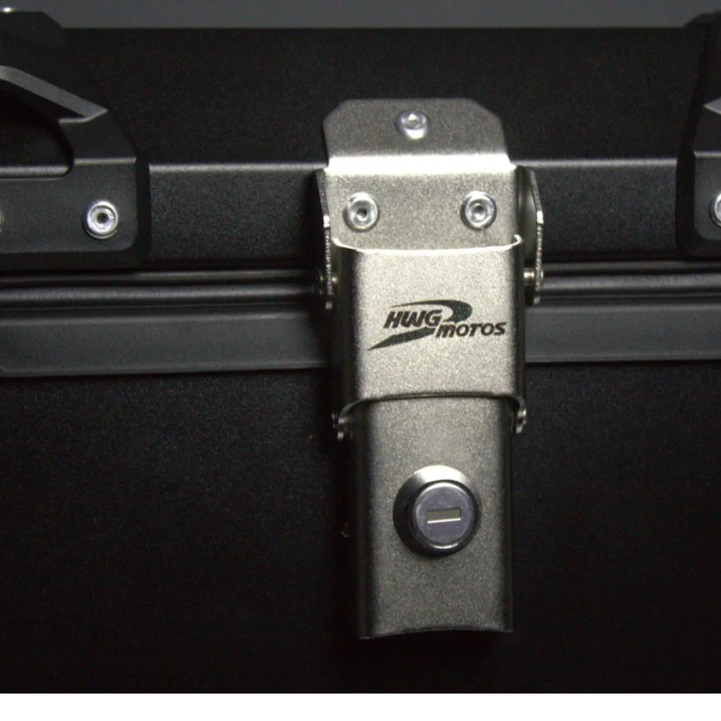 Baú Bauleto Moto Encosto Suporte Aluminio 45l C/forro E Base