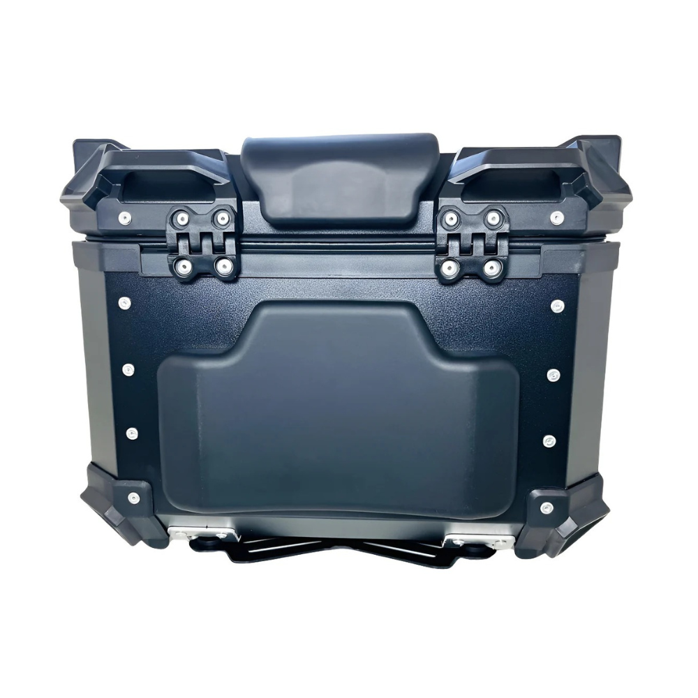 Baú Bauleto 36l Alumínio Moto Encosto Suporte C/forro E Base