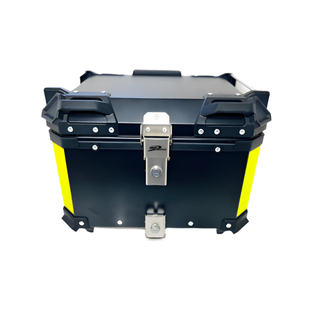 Baú Bauleto 36l Alumínio Moto Encosto Suporte C/forro E Base