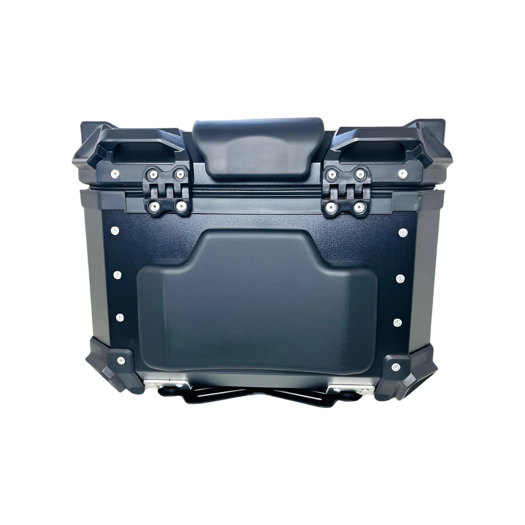 Baú Bauleto 36l Alumínio Moto Encosto Suporte C/forro E Base