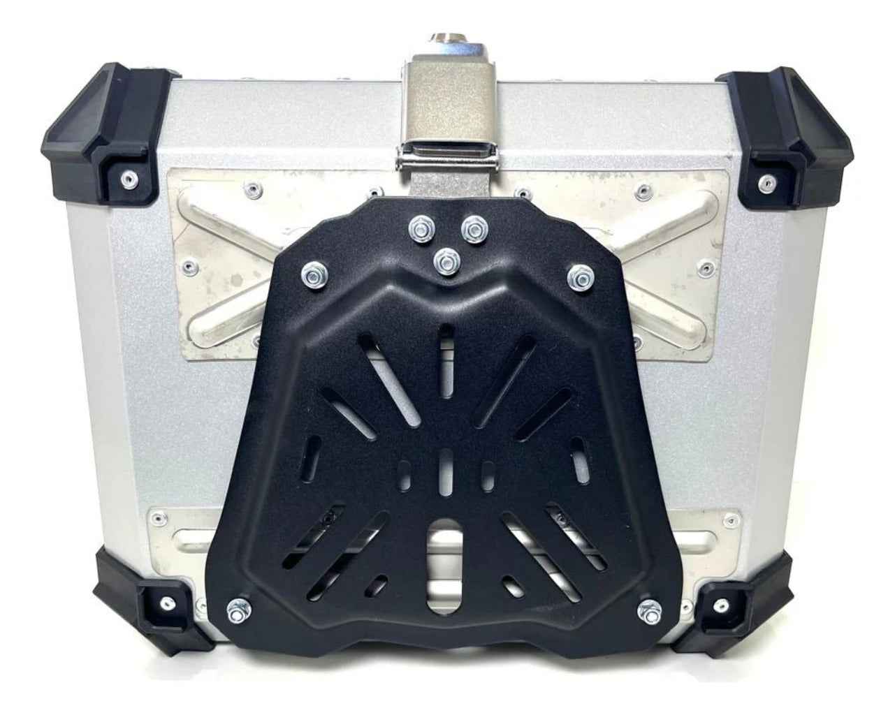 Baú Bauleto 36l Alumínio Moto Encosto Suporte C/forro E Base