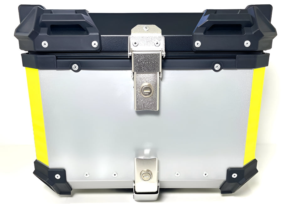 Baú Bauleto 36l Alumínio Moto Encosto Suporte C/forro E Base