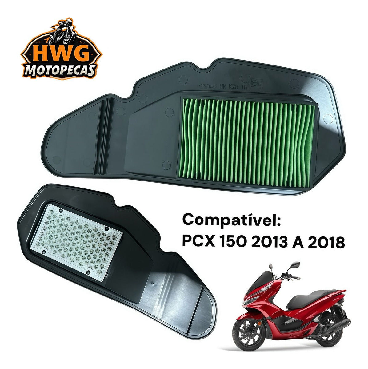 Elemento Filtro De Ar Honda Pcx 150 2015 A 2018 - HWG MOTOS
