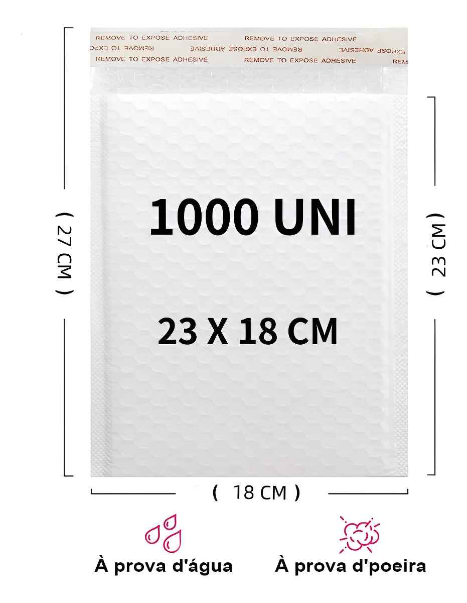 Kit 1000 Envelope Segurança C/ Bolha 23x18cm Pacote Correio