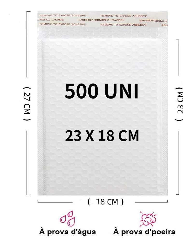 Kit 500un Envelope Segurança C/ Bolha 23x18cm Pacote Correio