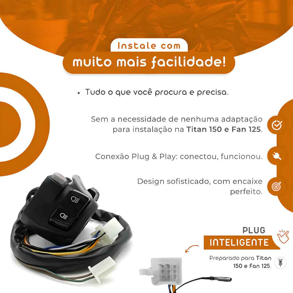 Punho Chave De Luz Lampejador Fan Titan160 Start Nc700/750