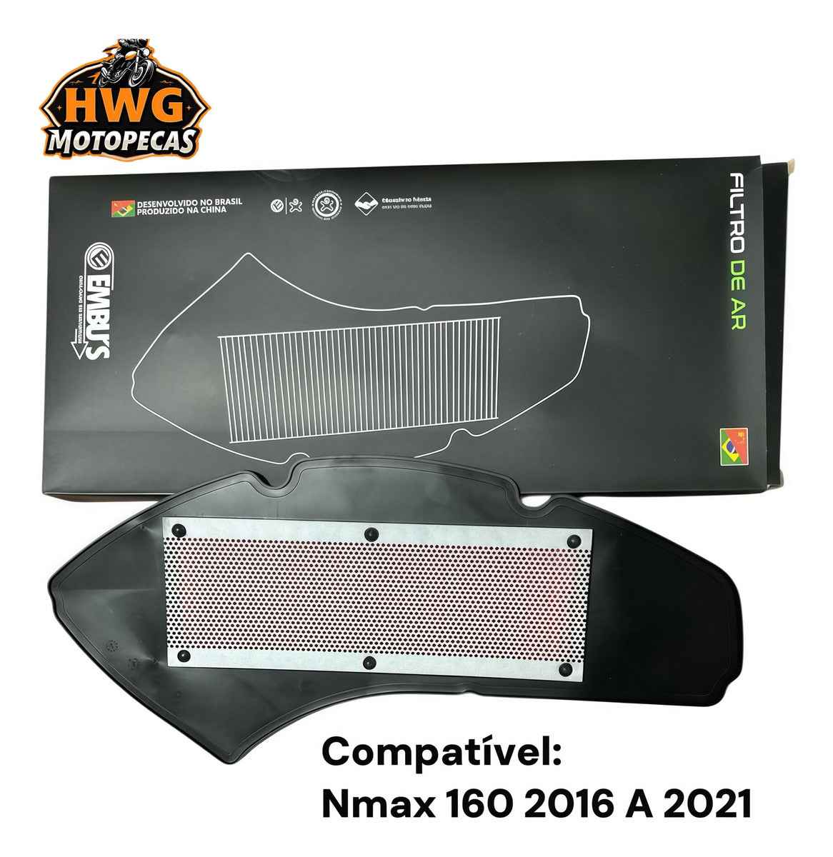 Elemento Filtro De Ar Yamaha Nmax 160 2016 A 2020