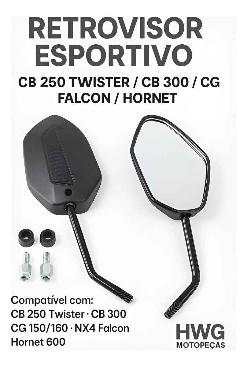 Par Retrovisor Espelho Cb250 Twister Cb300f Modelo Original