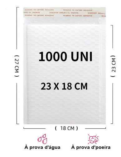Kit 1000 Envelope Segurança C/ Bolha 23x18cm Pacote Correio