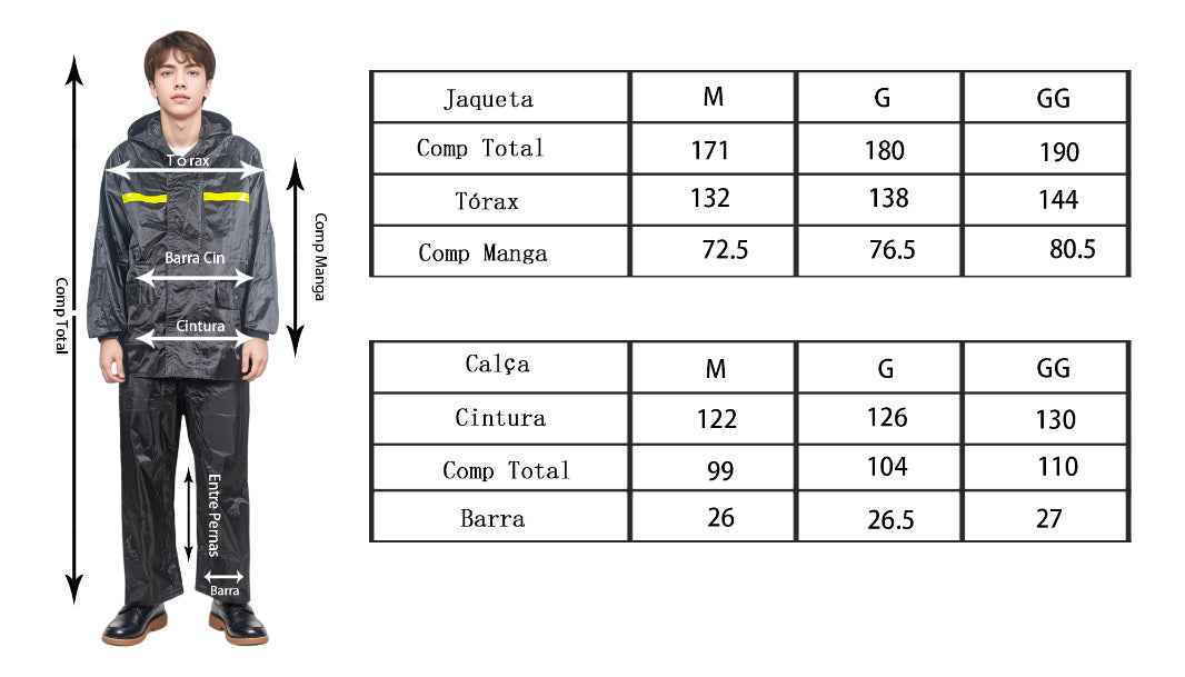 Capa De Chuva Nylon Para Motoqueiro C/capuz