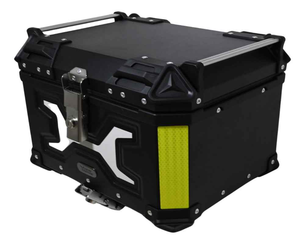 Baú Alumínio Para Moto 45litros + Base Com Light E Forro