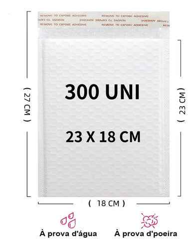 Kit 300un Envelope Segurança C/ Bolha 23x18cm Pacote Correio