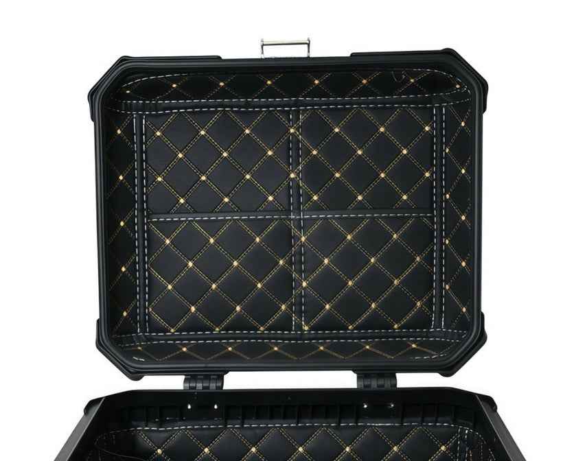 Baú Alumínio Para Moto 45litros + Base Com Light E Forro