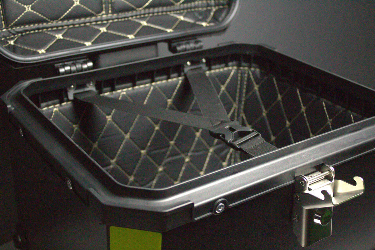 Baú Bauleto 55l Aluminio Bagageiro C/base Encosto E Suporte - HWG MOTOS