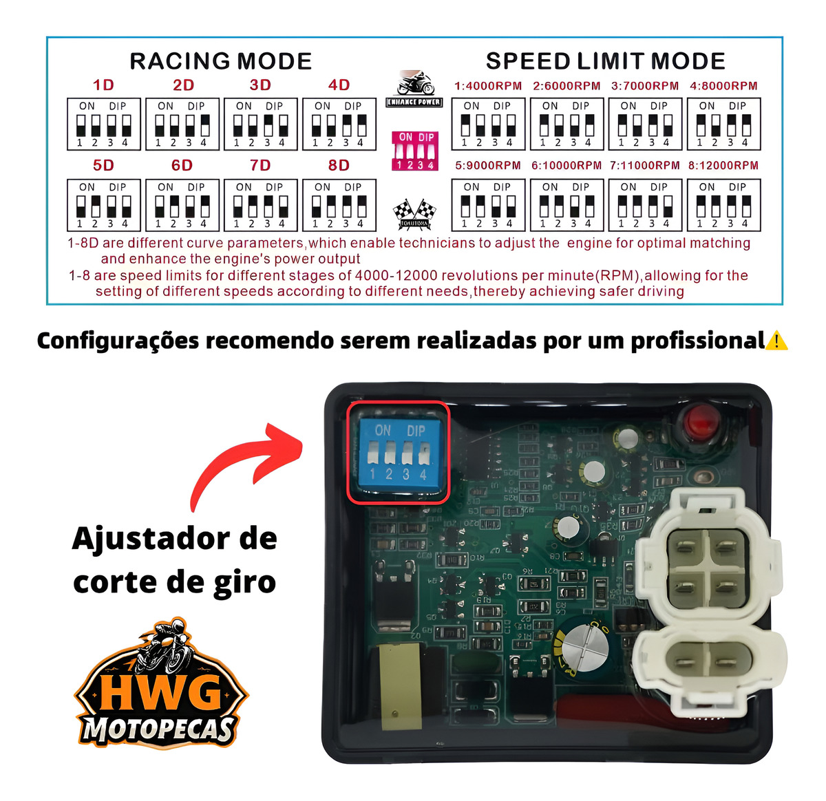 CDI Racing Esportiva Titan 150 - Compatível com Bros 150 e Fan 125