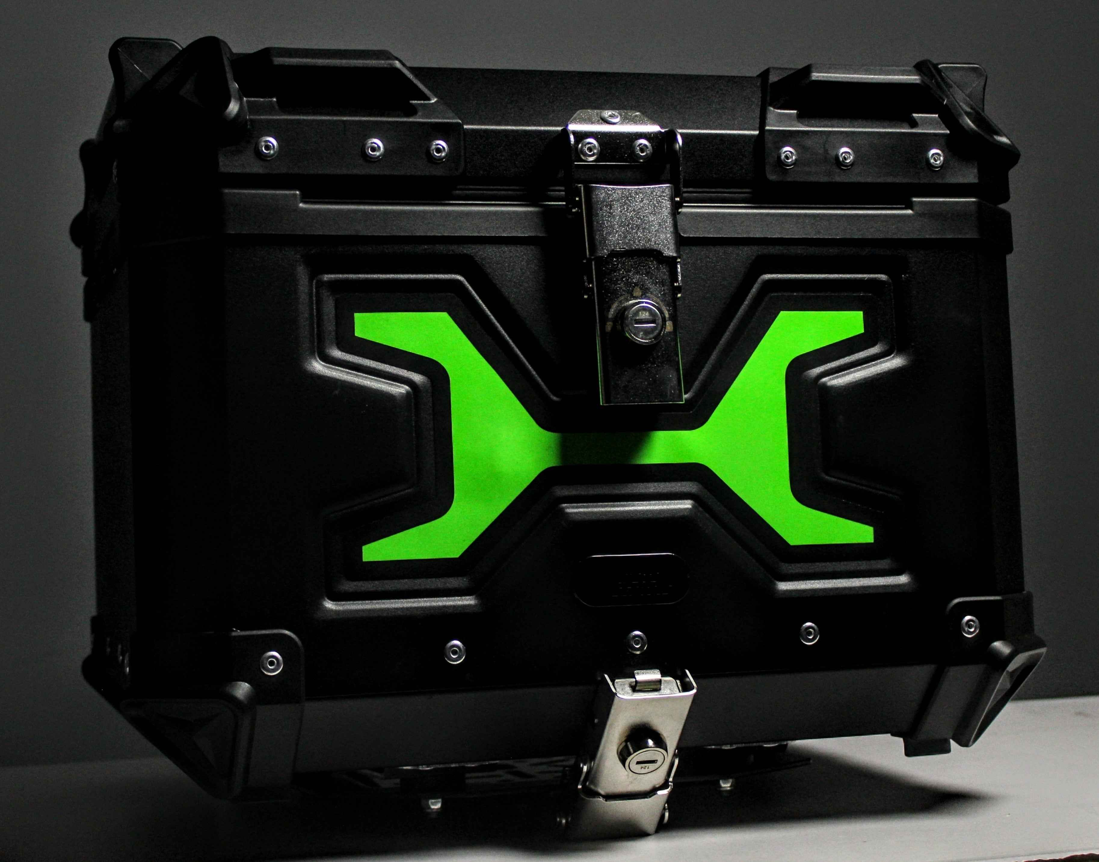 Baú Alumínio Para Moto 45litros + Base Com Light E Forro