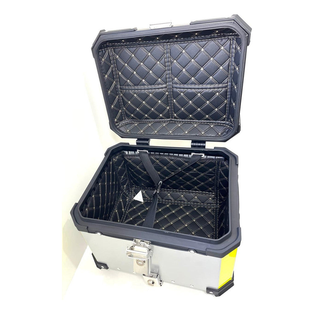 Baú Bauleto Para Moto Universal De Alumínio 45l Com Base Hwg - HWG MOTOS