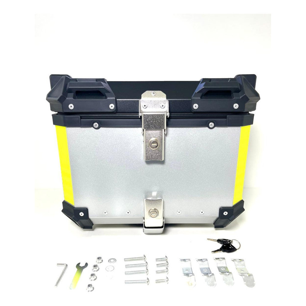 Baú Bauleto Para Moto Universal De Alumínio 45l Com Base Hwg - HWG MOTOS