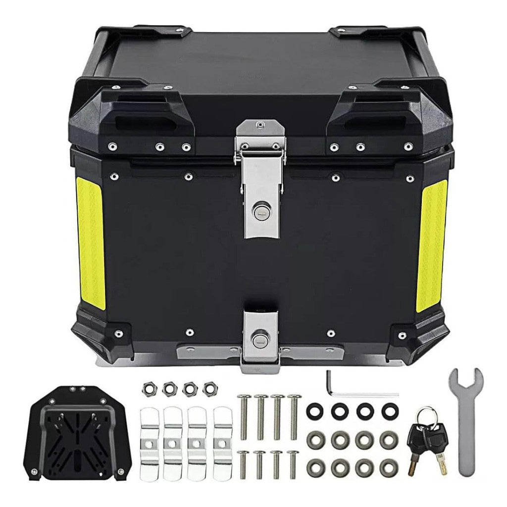 Baú Bauleto Para Moto Universal De Alumínio 45l Com Base Hwg - HWG MOTOS