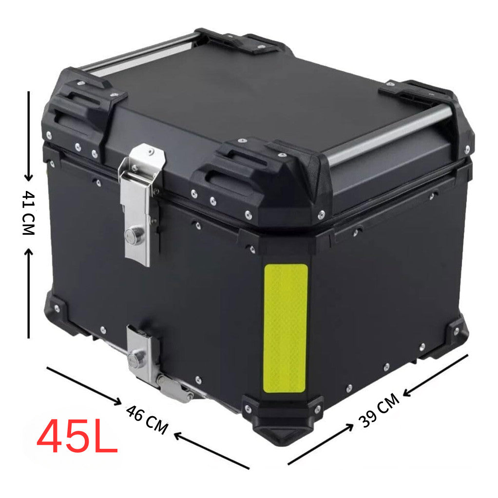 Baú Bauleto Para Moto Universal De Alumínio 45l Com Base Hwg - HWG MOTOS